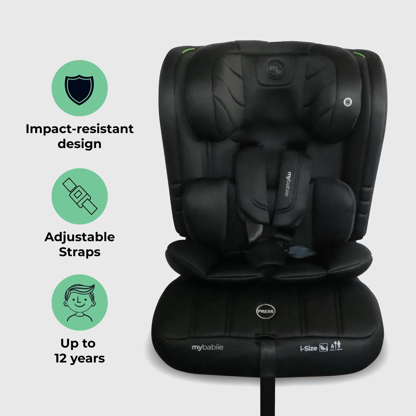 My Babiie MBCS50 Toddler to Booster R129 Car Seat - Black