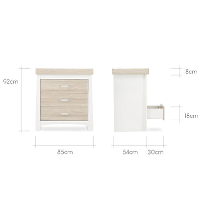 Ada 3 Piece Nursery Furniture Set - White & Ash