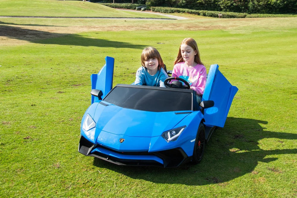 2 Seater Lamborghini SVJ 24V XXL Ride on Sports Car Massive Size - Blue