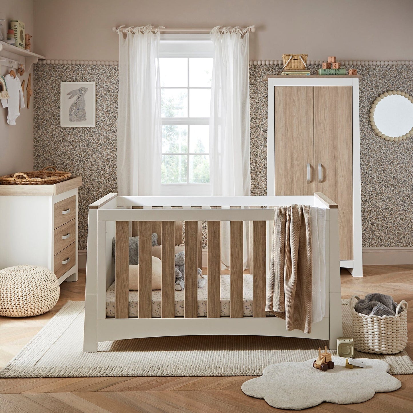 Ada 3 Piece Nursery Furniture Set - White & Ash