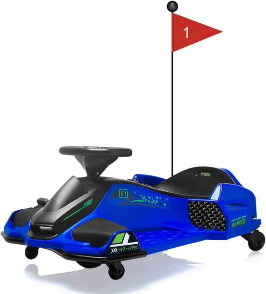 Zippy Zoom Driftster 24V Kids Ride on Drift Kart - Blue