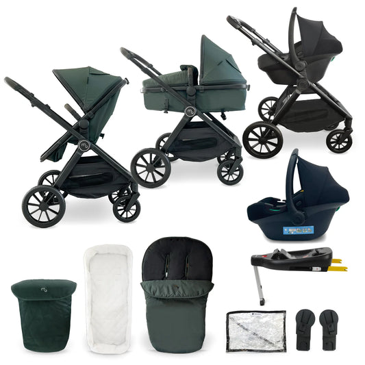 My Babiie MB220 3-in-1 Travel System with Base - Forest Green