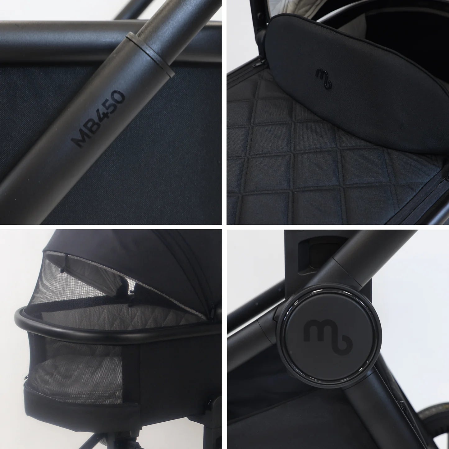 My Babiie MB450i 3-in-1 Travel System with Rotating Car Seat + Base - Black