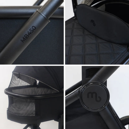 My Babiie MB450i 3-in-1 Travel System with Rotating Car Seat + Base - Black
