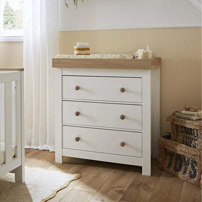 Luna 3 Piece Nursery Furniture Set - White & Oak