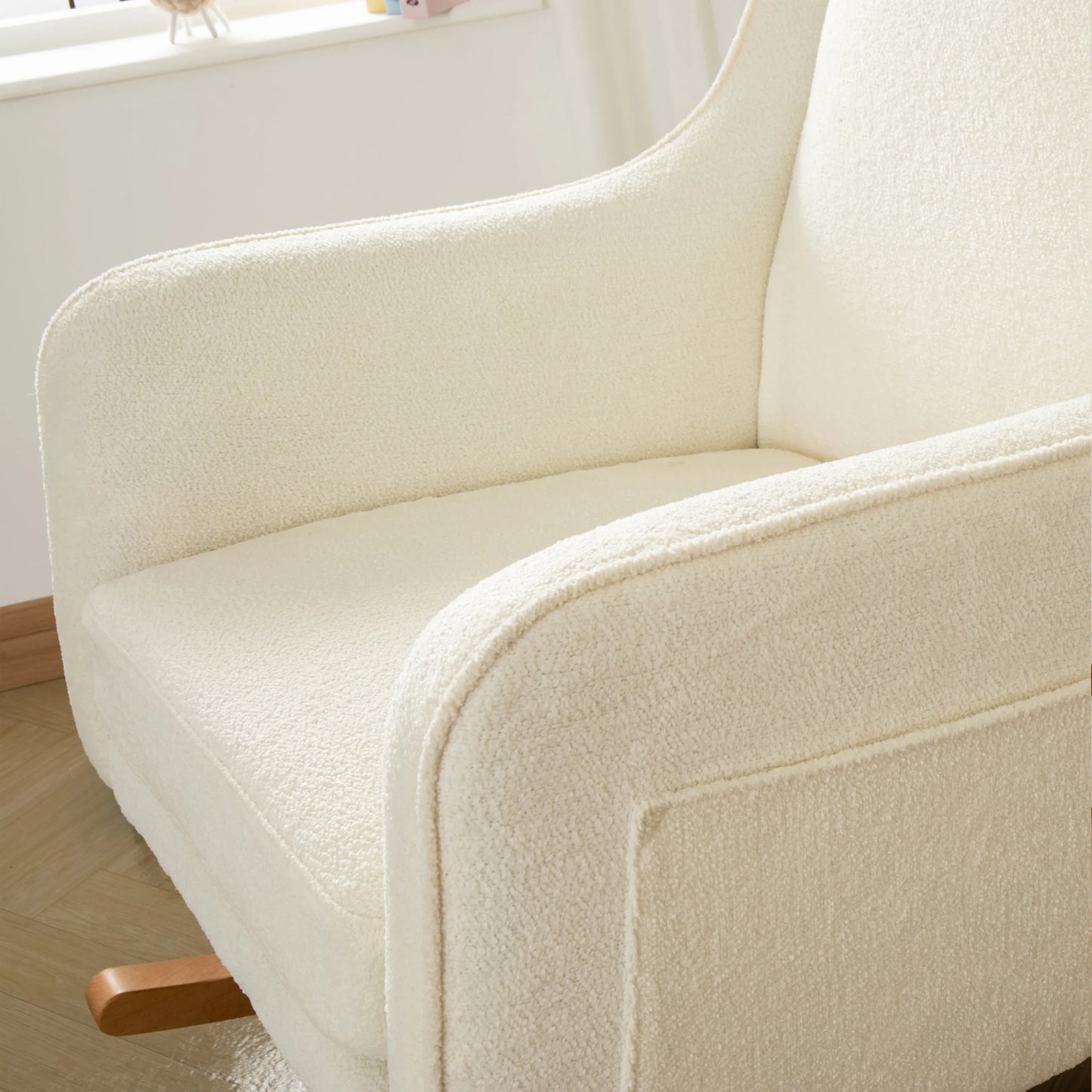 Babymore Ida Nursing Chair with Footstool – Bouclé