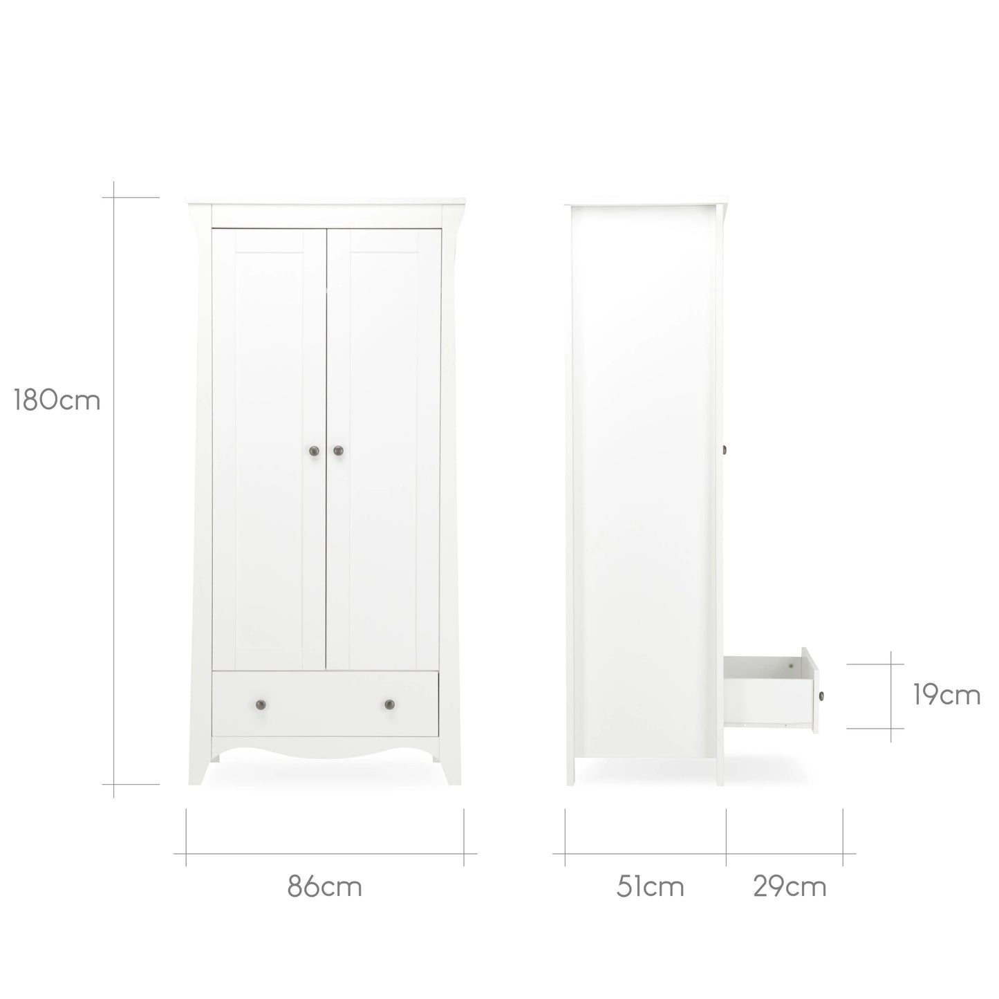 Clara 3 Piece Nursery Furniture Set - White