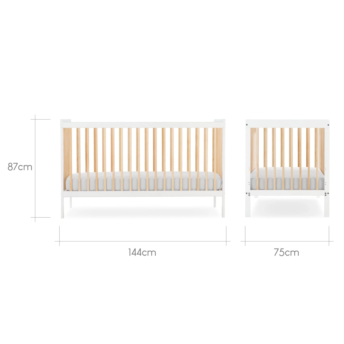 Nola Signature 3 Piece Nursery Furniture Set - White & Natural