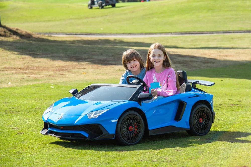 2 Seater Lamborghini SVJ 24V XXL Ride on Sports Car Massive Size - Blue