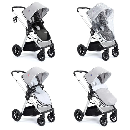 Babymore Memore V2 Travel System Coco with Base – Silver