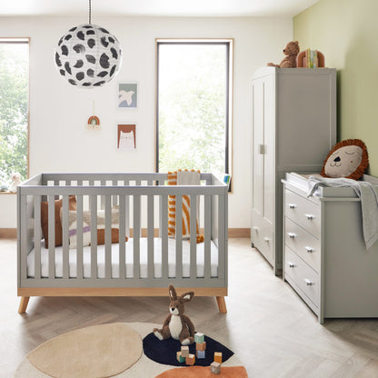 Babymore Mona 3 Piece Universal Nursery Furniture Set – Grey