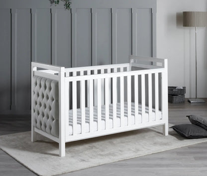 Babymore Velvet Deluxe Cot Bed – White