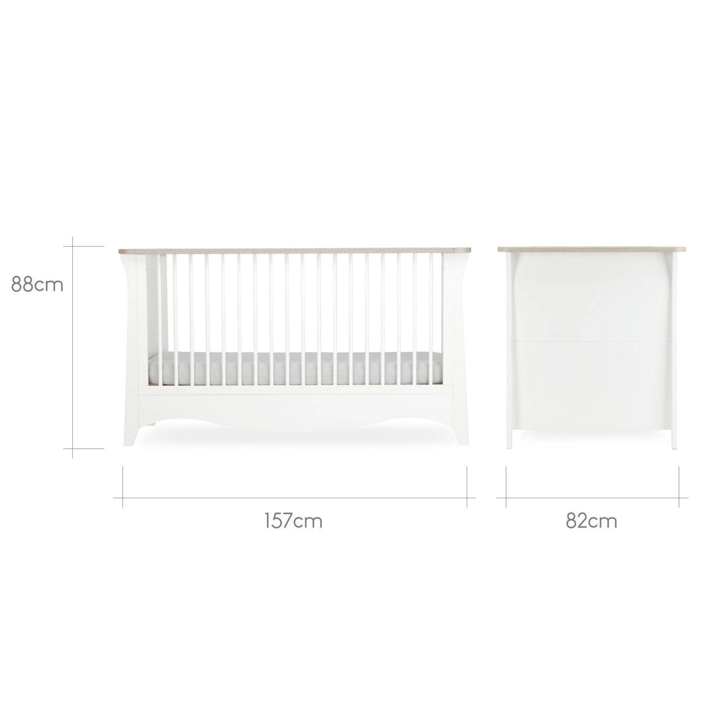 Clara 3 Piece Nursery Furniture Set - White & Ash