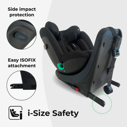 My Babiie MBCS300 Easy Spin R129 Car Seat with Top Tether - Black