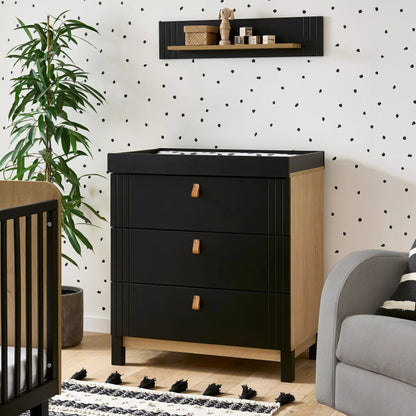 Rafi 3 Piece Nursery Furniture Set - Oak & Black