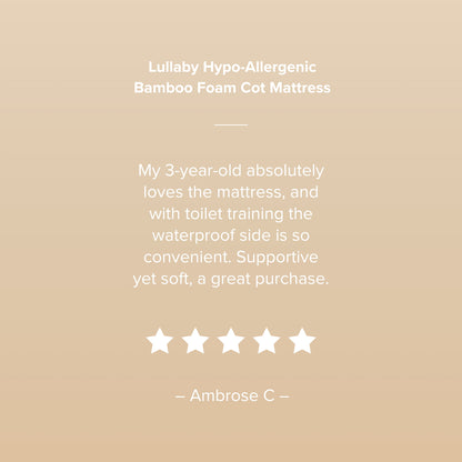 Lullaby Hypo-Allergenic Bamboo Foam Cot Bed Mattress 140 x 70cm