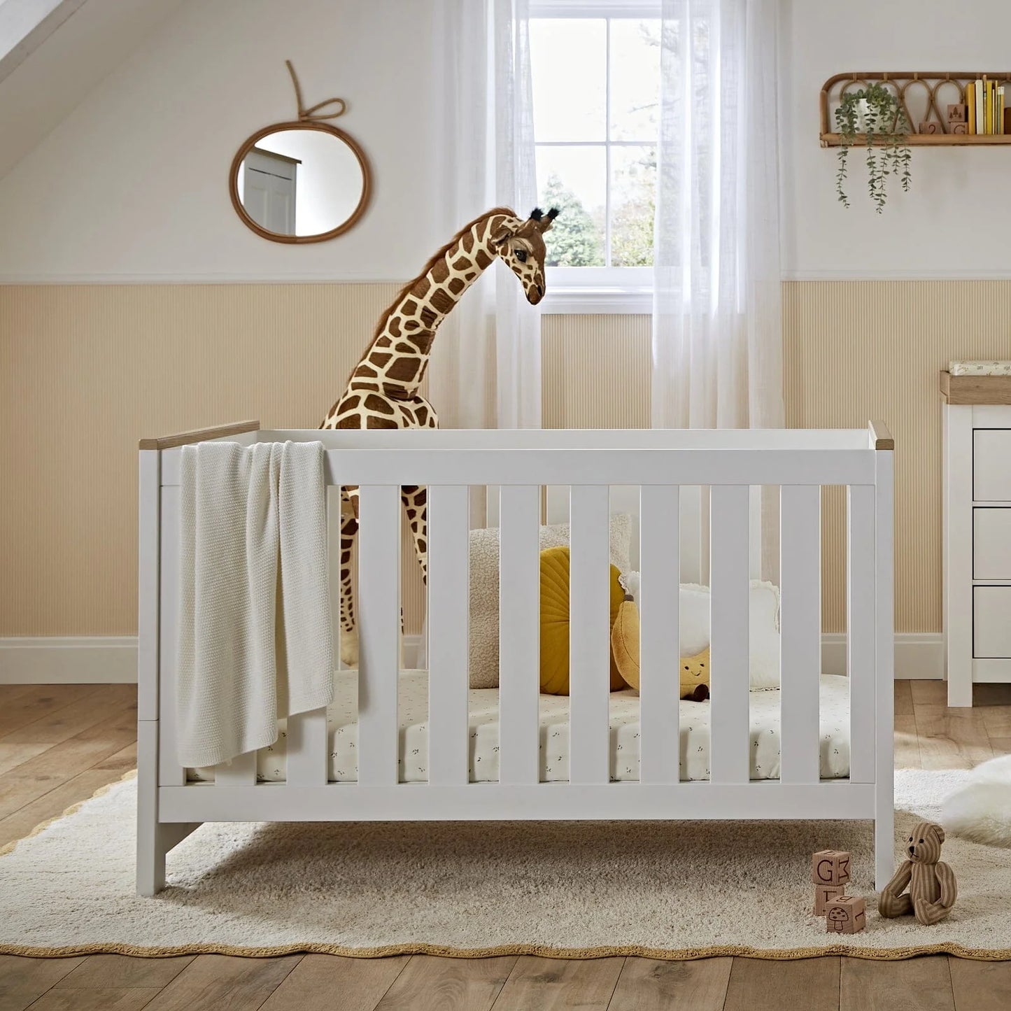 Luna 3 Piece Nursery Furniture Set - White & Oak