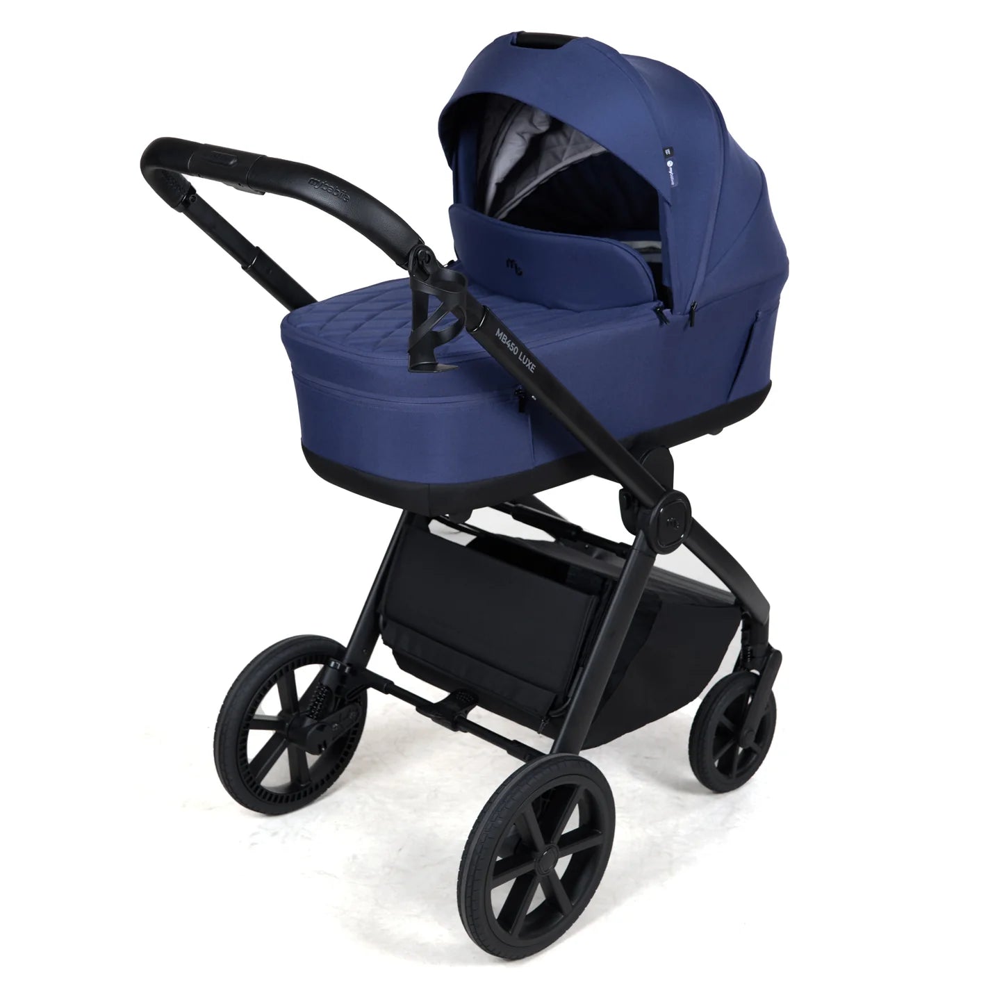 My Babiie MB450 LUXE 3-in-1 Travel System with Rotating Car Seat + Toddler Seat + Base - Indigo