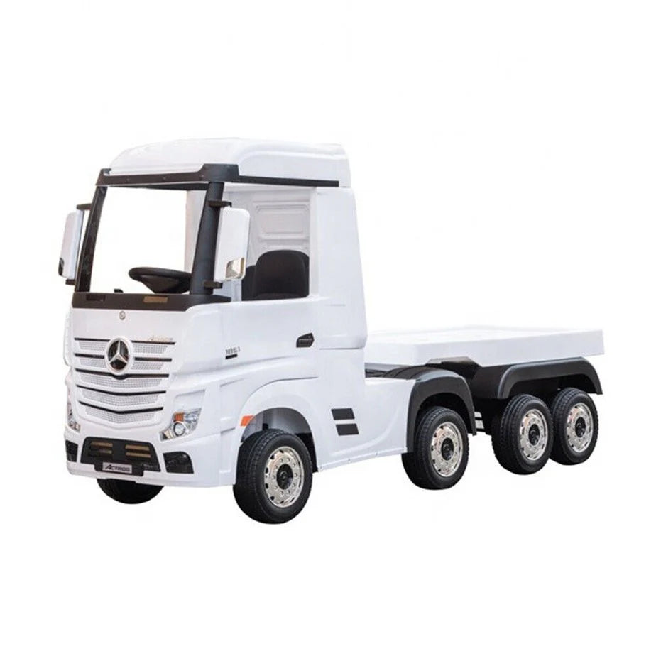Kids Mercedes Actros Lorry 24v Electric Ride-on Truck with Trailer - White