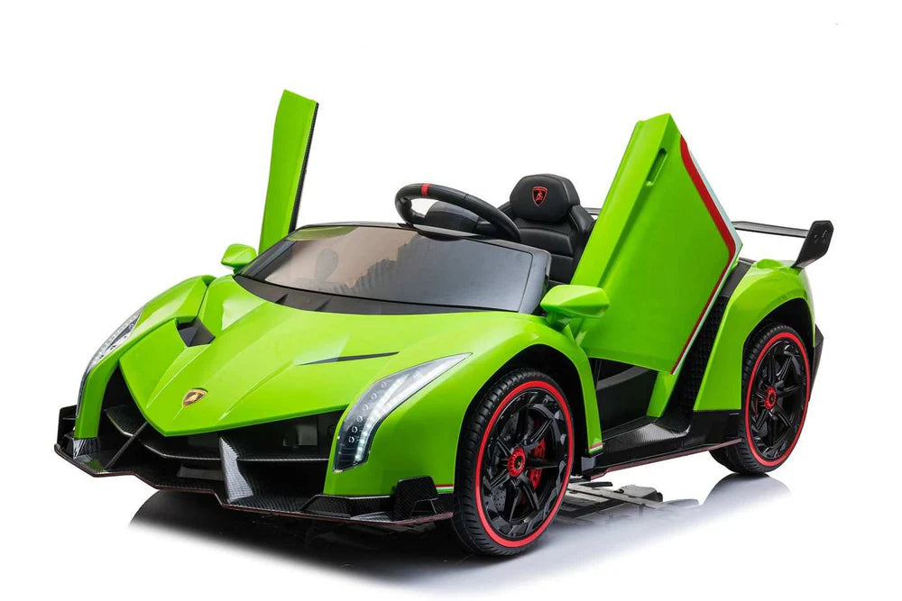 Kids Lamborghini Veneno 24v Electric Ride-on Car with Parent Remote - Green