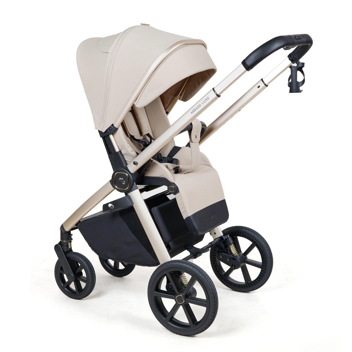 My Babiie MB450 LUXE 3-in-1 Travel System with Rotating Car Seat + Toddler Seat + Base - Feather