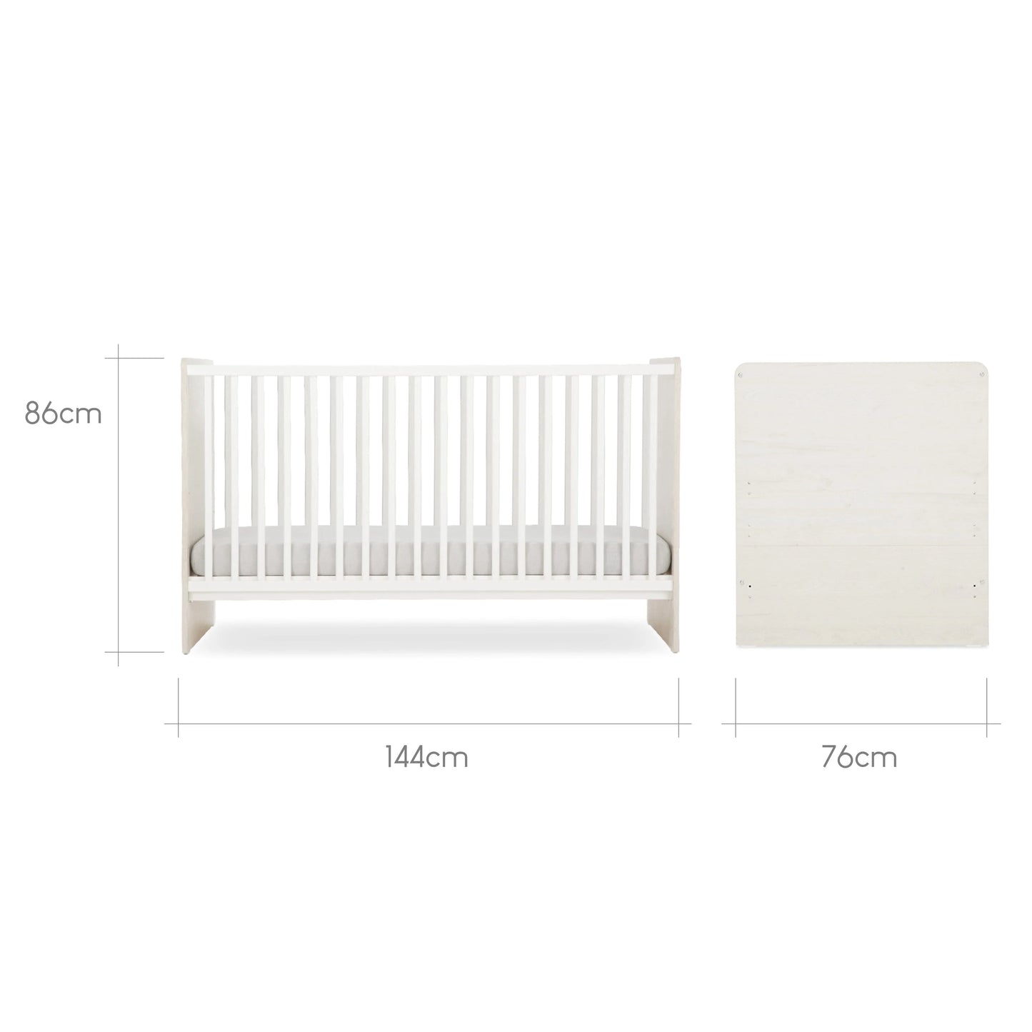 Freya 3 Piece Nursery Furniture Set - Coastal White