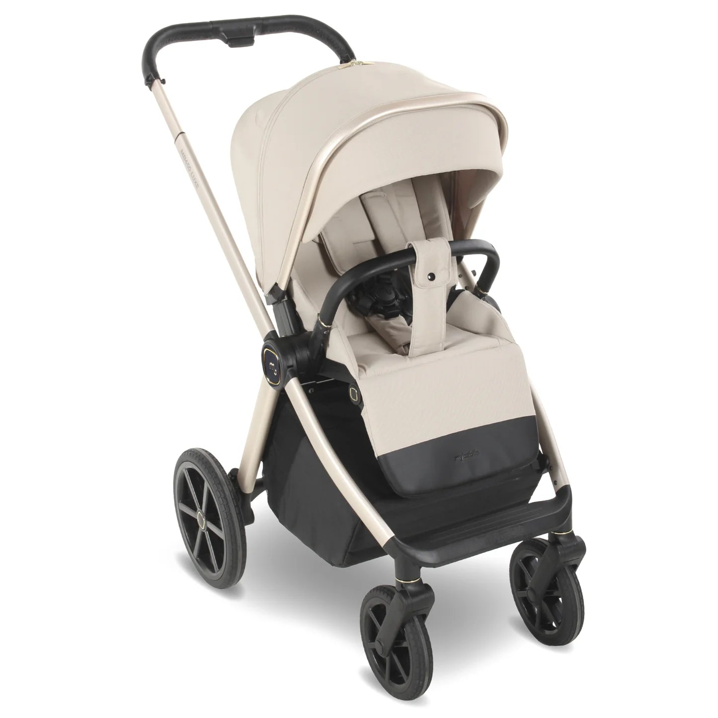 My Babiie MB450 LUXE 3-in-1 Travel System with Rotating Car Seat + Toddler Seat + Base - Feather
