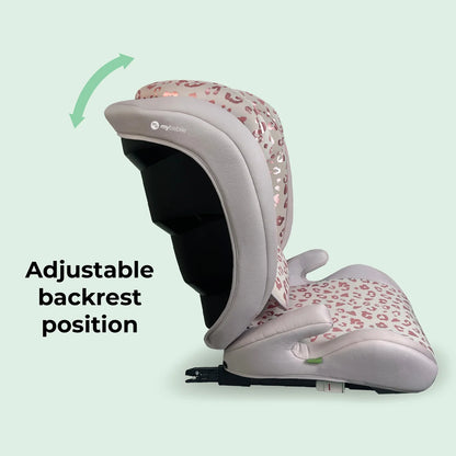 My Babiie MBCS23 High-Back Booster R129 Car Seat with ISOFIX - Blush Leopard