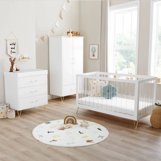 Babymore Kimi XL Acrylic 3 Piece Nursery Furniture Set