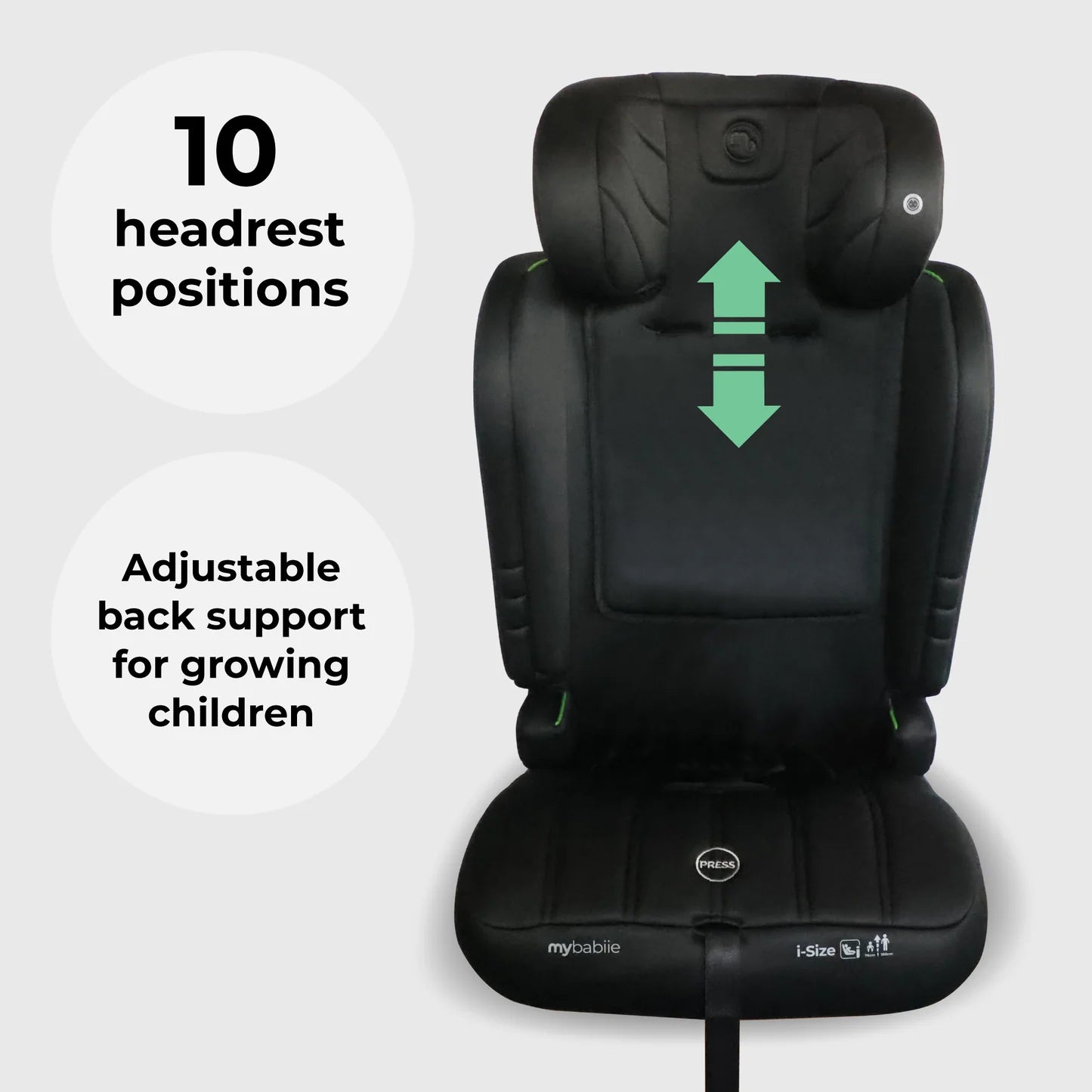 My Babiie MBCS50 Toddler to Booster R129 Car Seat - Black