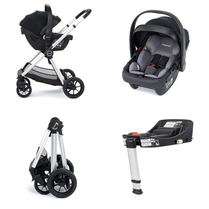 Babymore Memore V2 Travel System Coco with Base – Silver