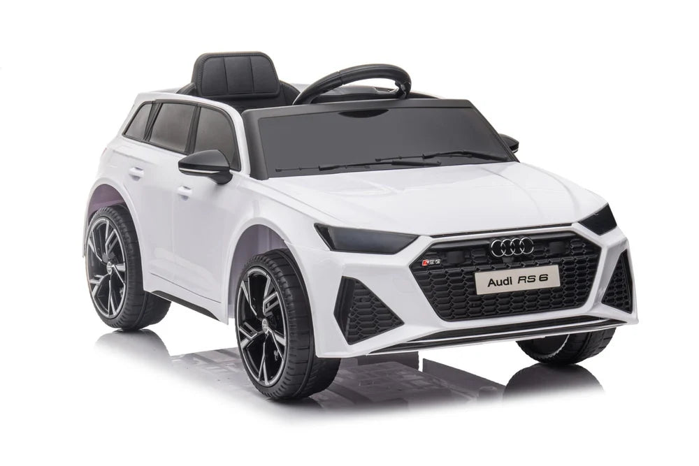 Audi RS6 Kids Ride on Sports Car with MP4 TV - White