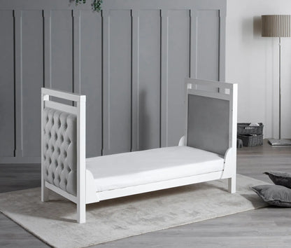 Babymore Velvet Deluxe Cot Bed – White