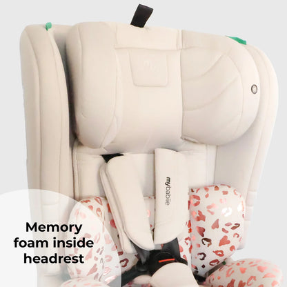 My Babiie MBCS50 Toddler to Booster R129 Car Seat - Pink Leopard