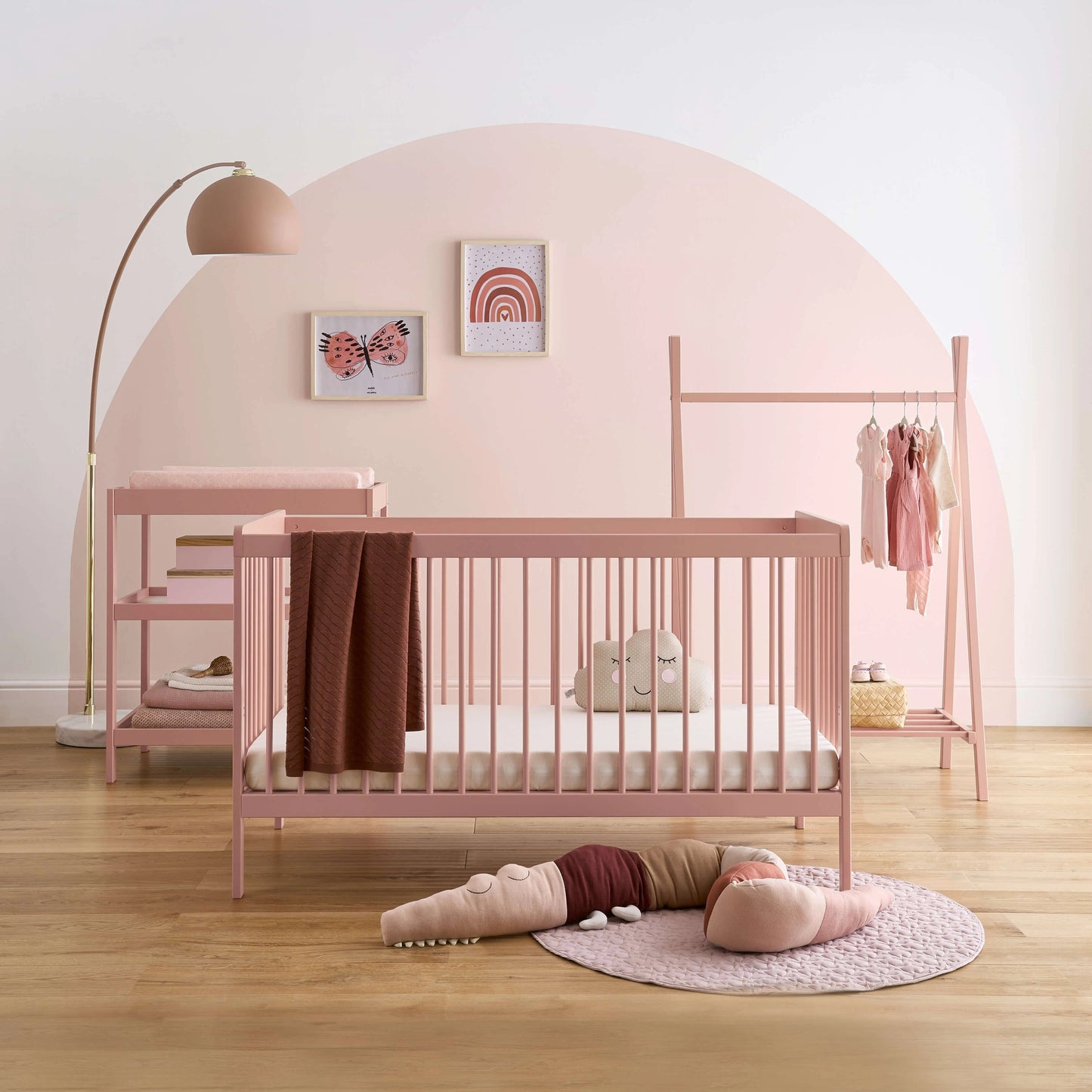 Nola 3 Piece Nursery Furniture Set - Blush Pink