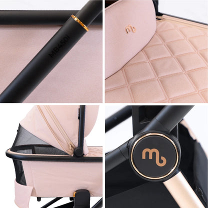 My Babiie MB450i 3-in-1 Travel System with Rotating Car Seat + Base - Pastel Pink