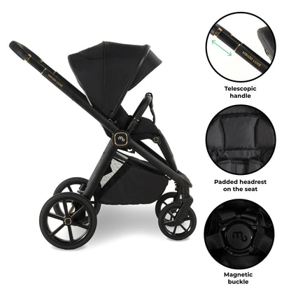 My Babiie MB450 LUXE 2-in-1 Pushchair & Carrycot - Black
