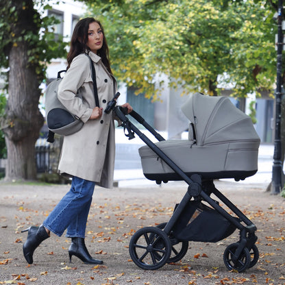 My Babiie MB450 LUXE 3-in-1 Travel System with Rotating Car Seat + Base - Mink