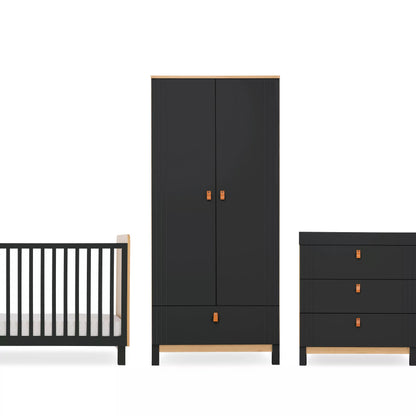 Rafi 3 Piece Nursery Furniture Set - Oak & Black