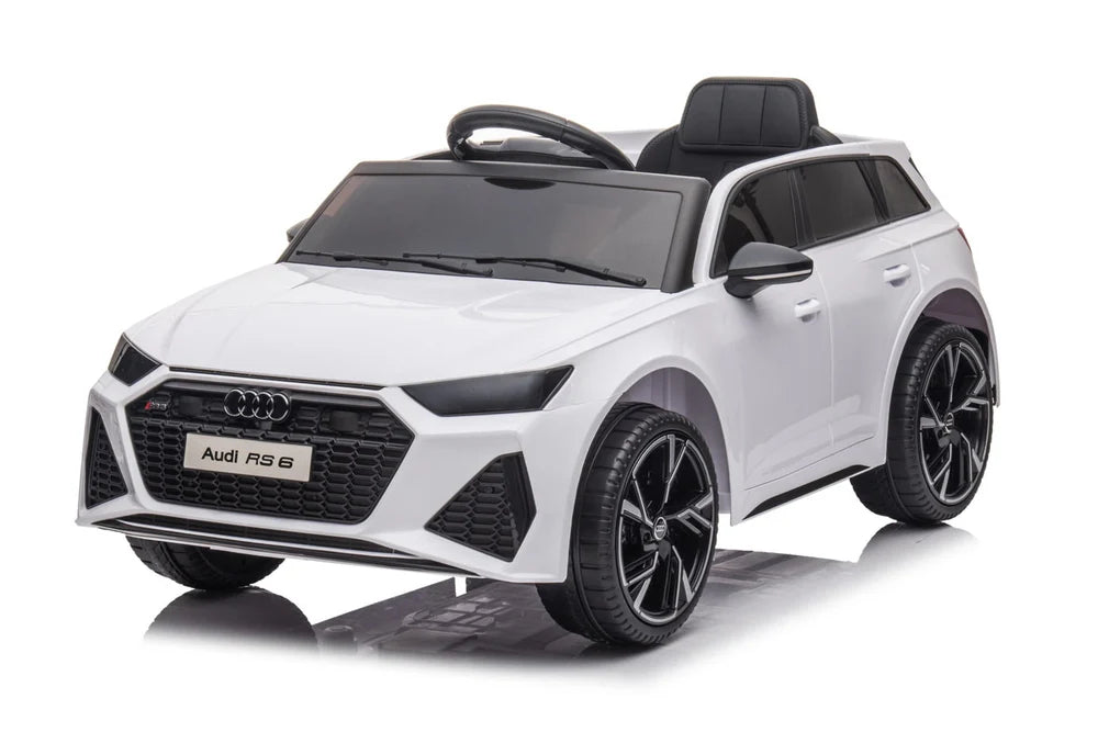 Audi RS6 Kids Ride on Sports Car with MP4 TV - White