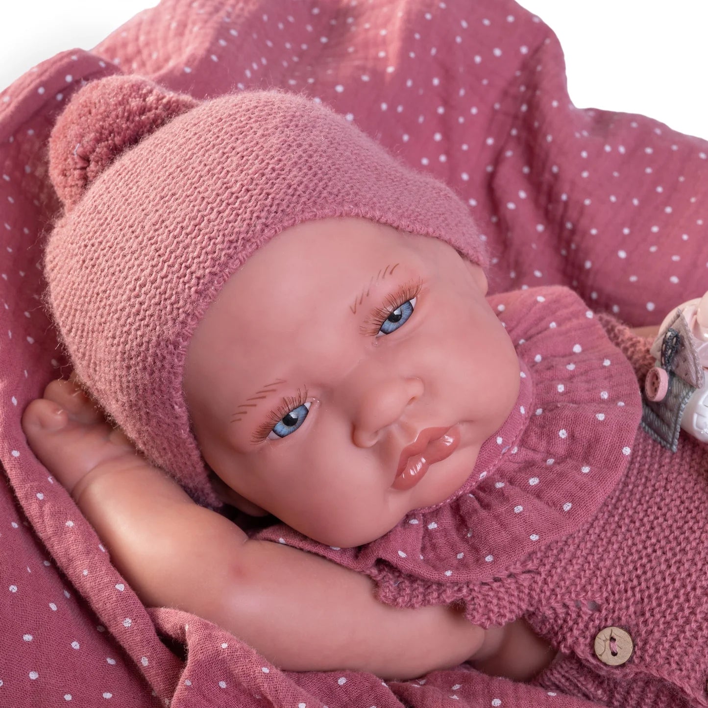 Antonio Juan Doll - Sweet Reborn Lúa with Pink Blanket 42cm 80220