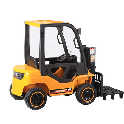 Kids Large 12v Electric Ride-on Fork Lift Truck with MP4 Player - Yellow