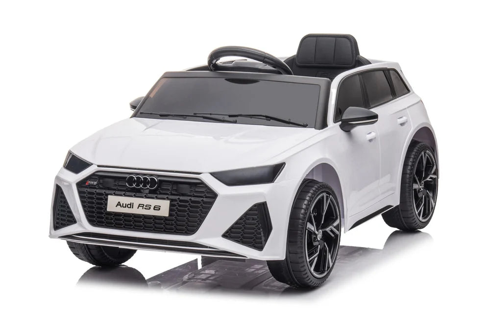 Audi RS6 Kids Ride on Sports Car with MP4 TV - White