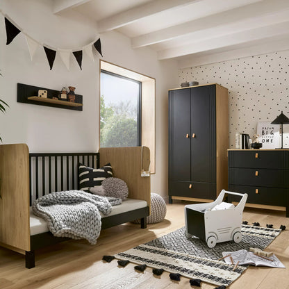 Rafi 3 Piece Nursery Furniture Set - Oak & Black