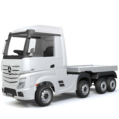 Kids Mercedes Actros Lorry 24v Electric Ride-on Truck with Trailer - White