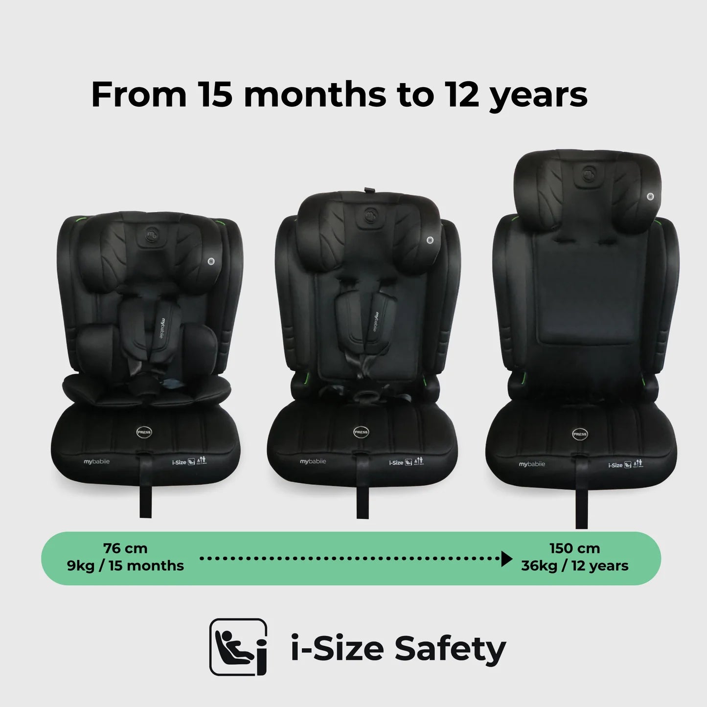 My Babiie MBCS50 Toddler to Booster R129 Car Seat - Black