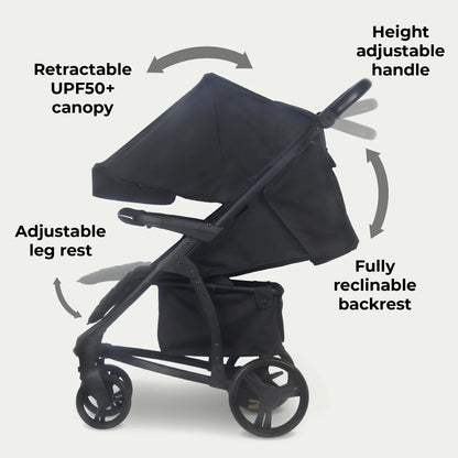 My Babiie MB200i 3-in-1 Travel System with i-Size Car Seat - Onyx Black
