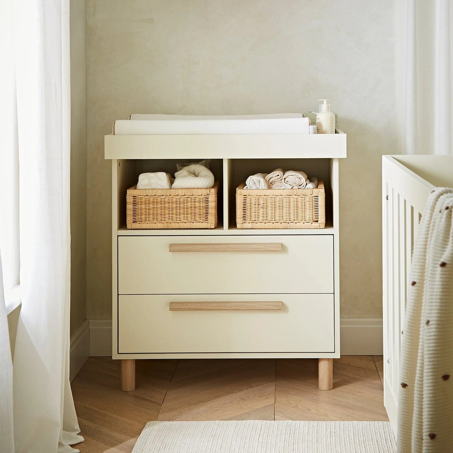 Harper 3 Piece Nursery Furniture Set - Cream & Ash