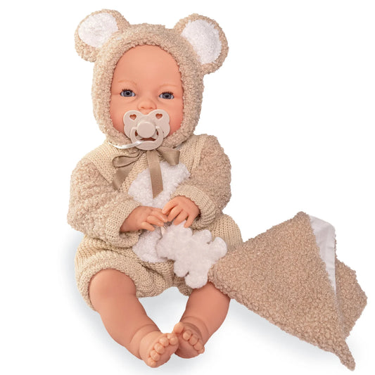 Roma Teddy Doll - Cries with Dummy 37 cm