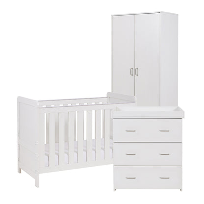 Caro Mini 3 Piece Nursery Furniture Set – White Wash